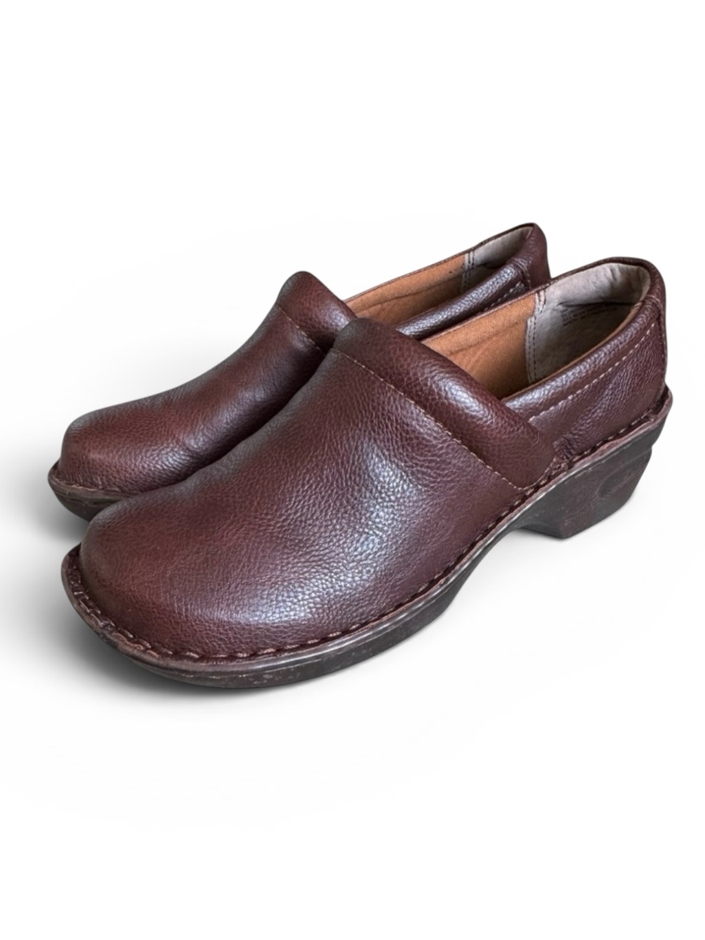 Boc Born Leather Clogs Slip On Comfort Shoes Brown Size 9